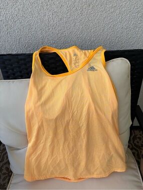 adidas Women's Orange-Yellow Racerback Tank Top
